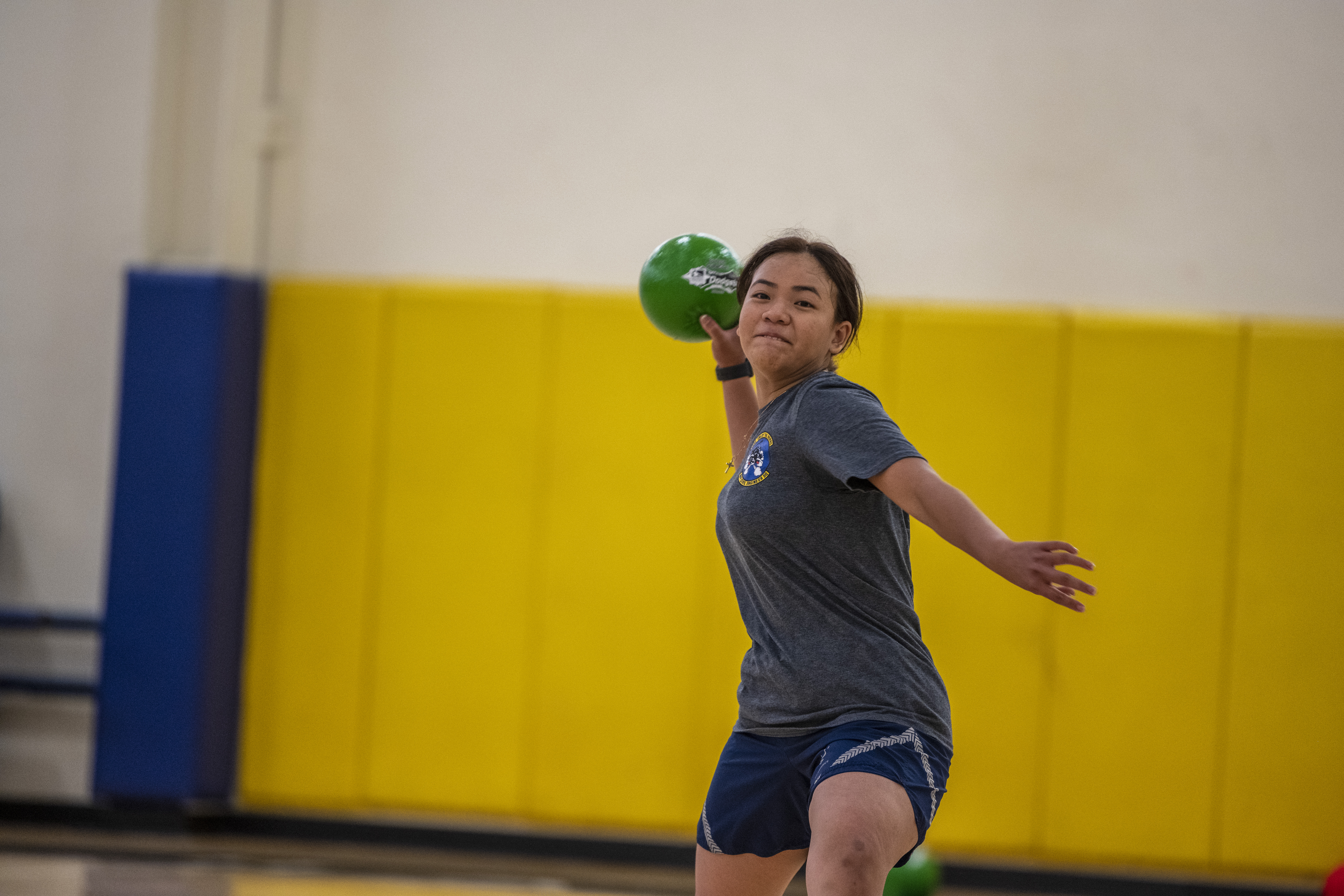 Airman playing dodgeball
